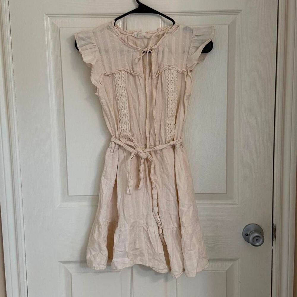 Unbranded Women's Cream and Tan Dress